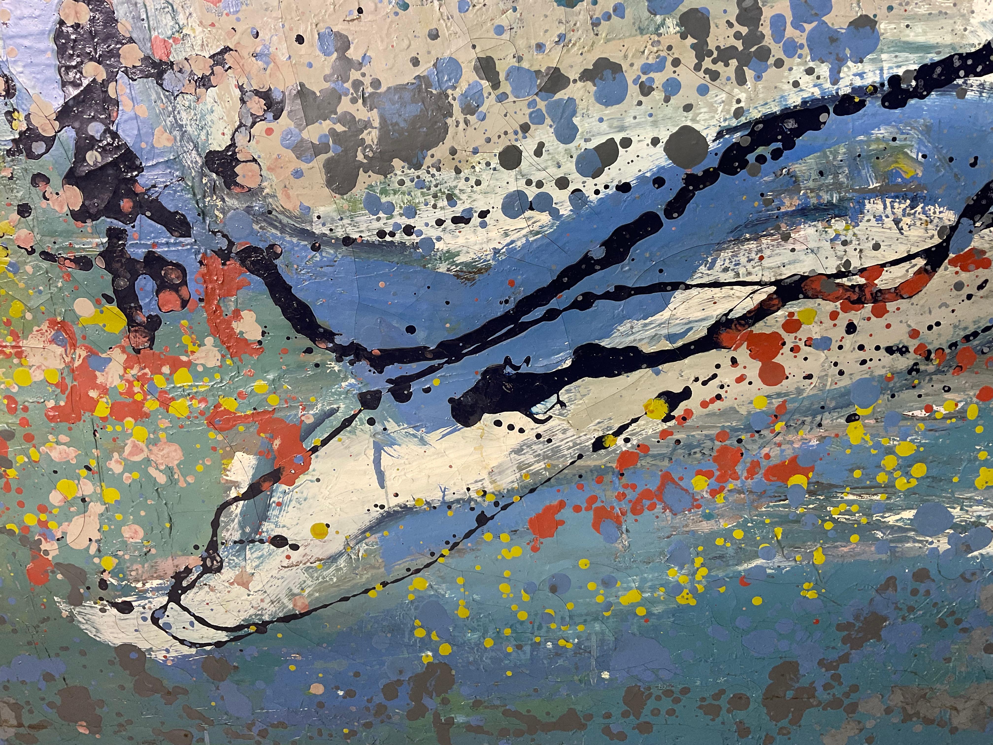 Fesselndes abstraktes figuratives Ölgemälde aus den 1960er Jahren - Mid Century Modern Art im Angebot 5