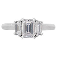 Captivating 2.00ct Double Excellent Ideal Cut Diamonds 3-Stone Ring