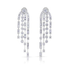 Captivating 2.17ct Diamond Drop Earrings in 18K White Gold