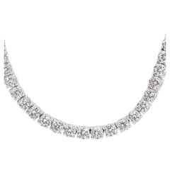Accattivante collana di diamanti naturali da 21,8 carati in oro bianco 18k