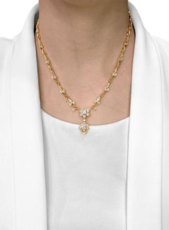 Captivating 2.91ct Natural Diamond Floral Necklace in 18K Yellow Gold
