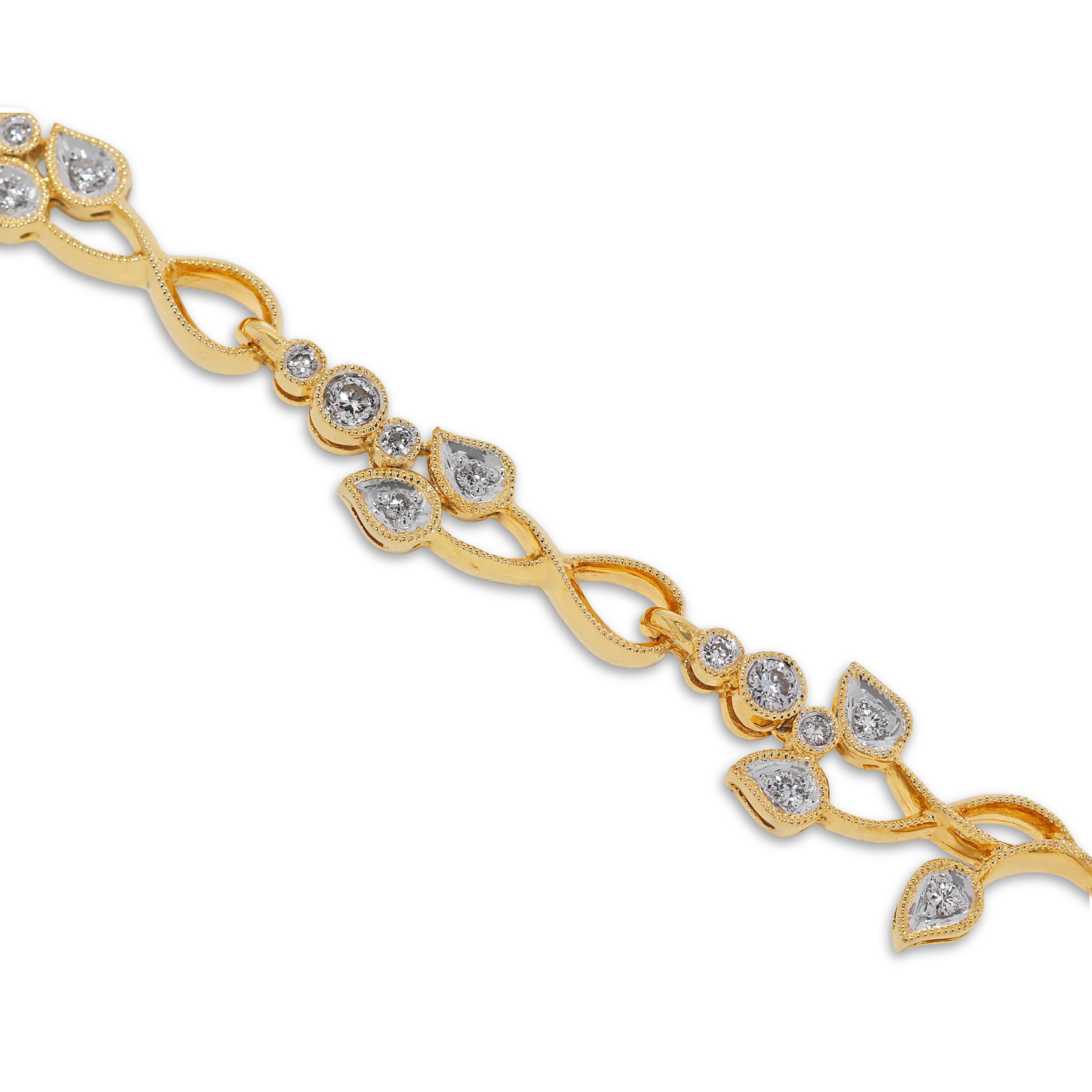Accattivante collana floreale con diamanti naturali da 2,91 carati in oro giallo 18 carati in vendita 3