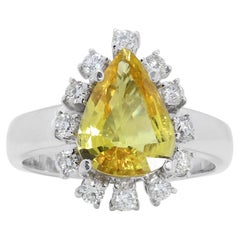 Captivant bague halo de 3 carats et 38 points de topaze et diamants en or blanc 18 carats