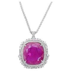 Captivating 37.01ct Ruby and Natural Diamonds Necklace with Pendant