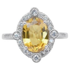 Bezaubernder 3,73 Karat Saphir und Diamanten-Cluster-Ring aus 14 Karat Weißgold