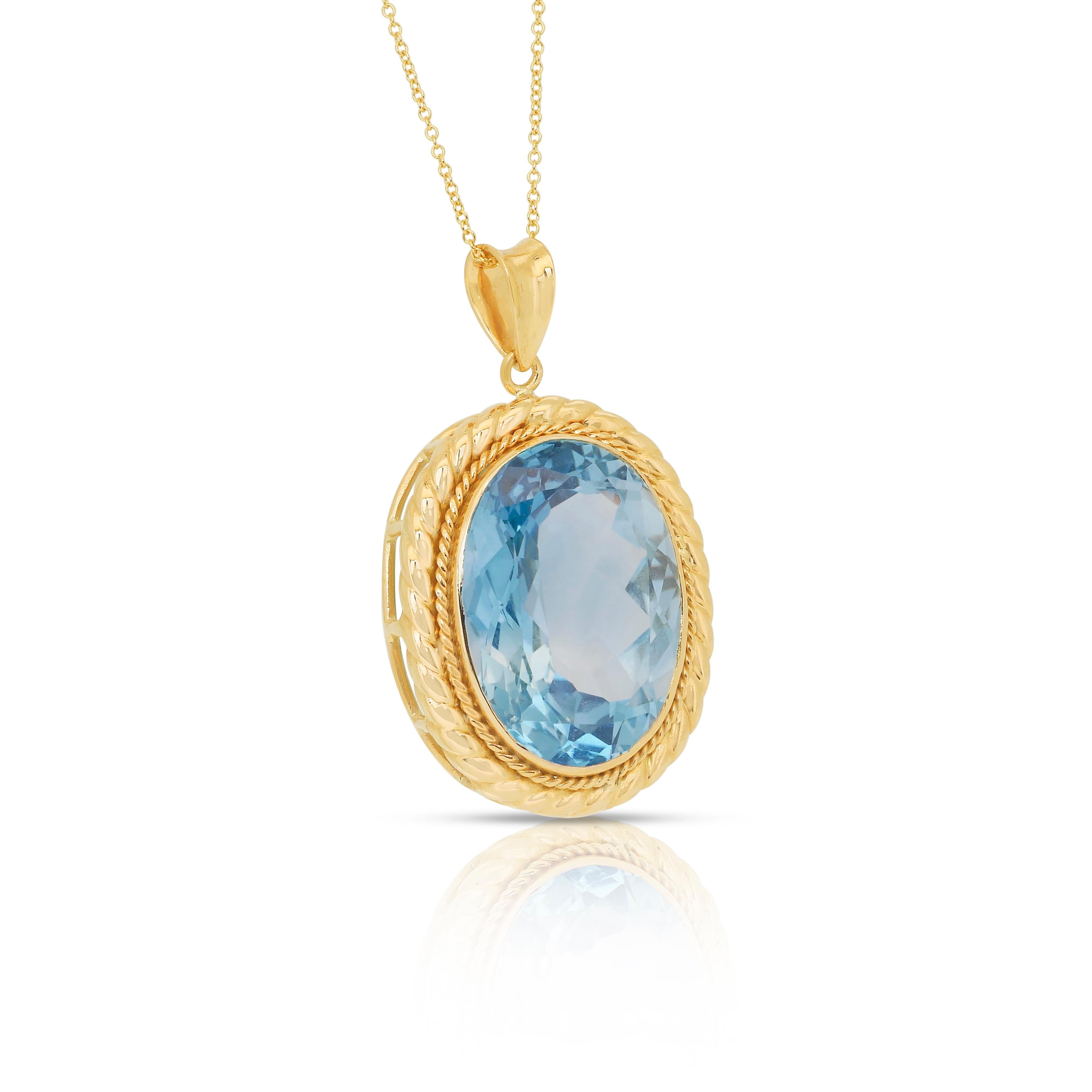 Oval Cut Captivating 38.59ct Topaz Necklace in 18k Yellow Gold - IGI Certified For Sale