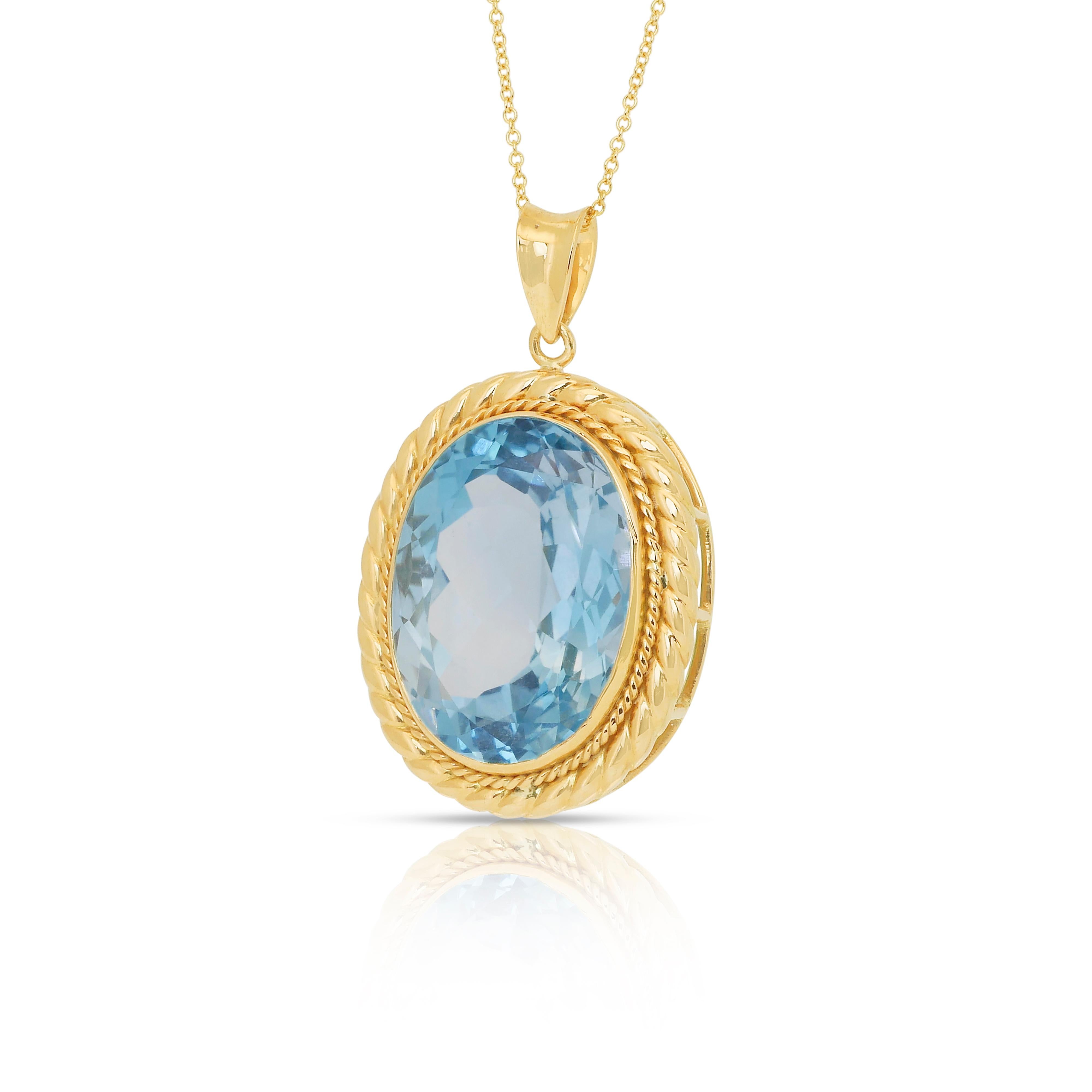 Captivating 38.59ct Topaz Necklace in 18k Yellow Gold - IGI Certified In New Condition For Sale In רמת גן, IL