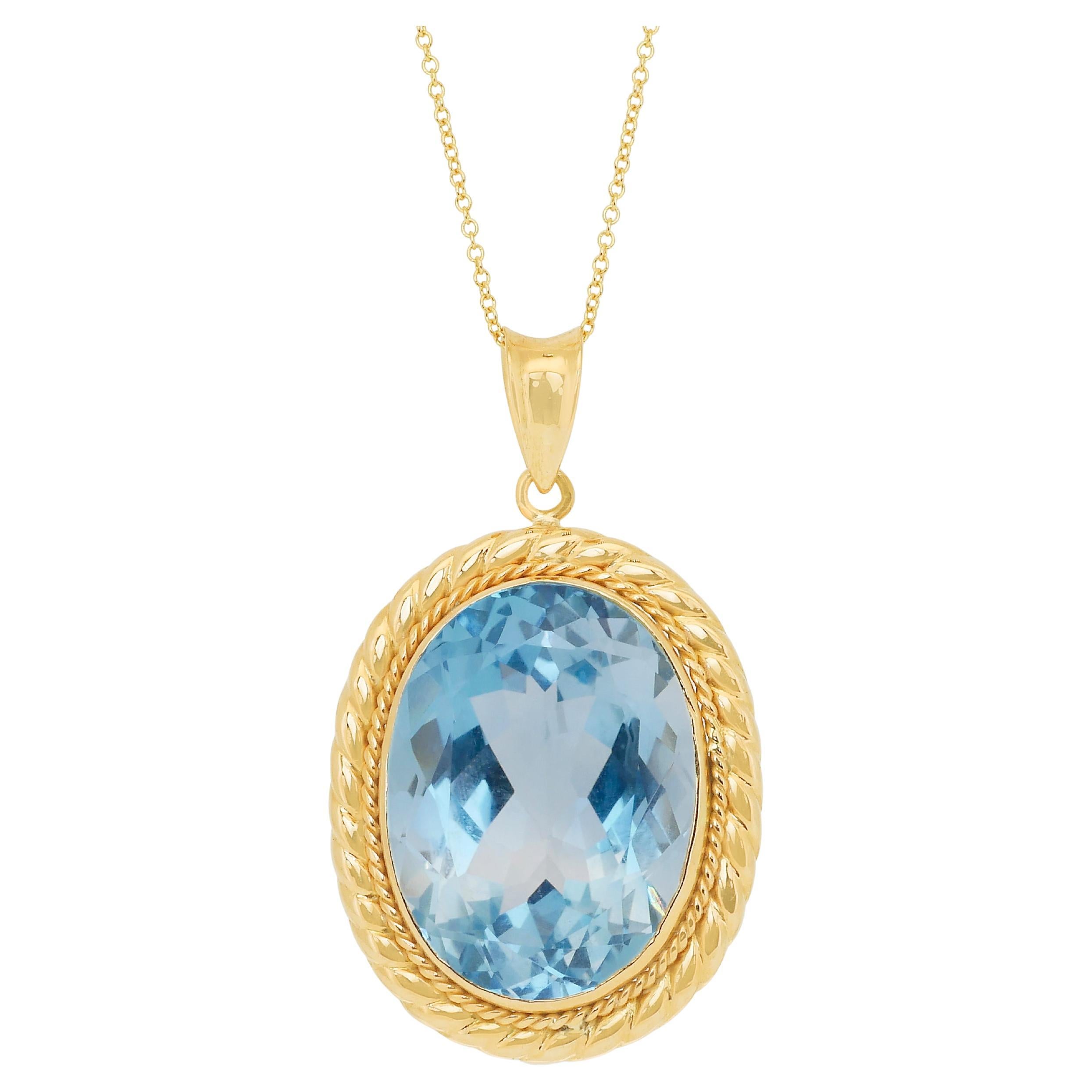 Captivating 38.59ct Topaz Necklace in 18k Yellow Gold - IGI Certified For Sale