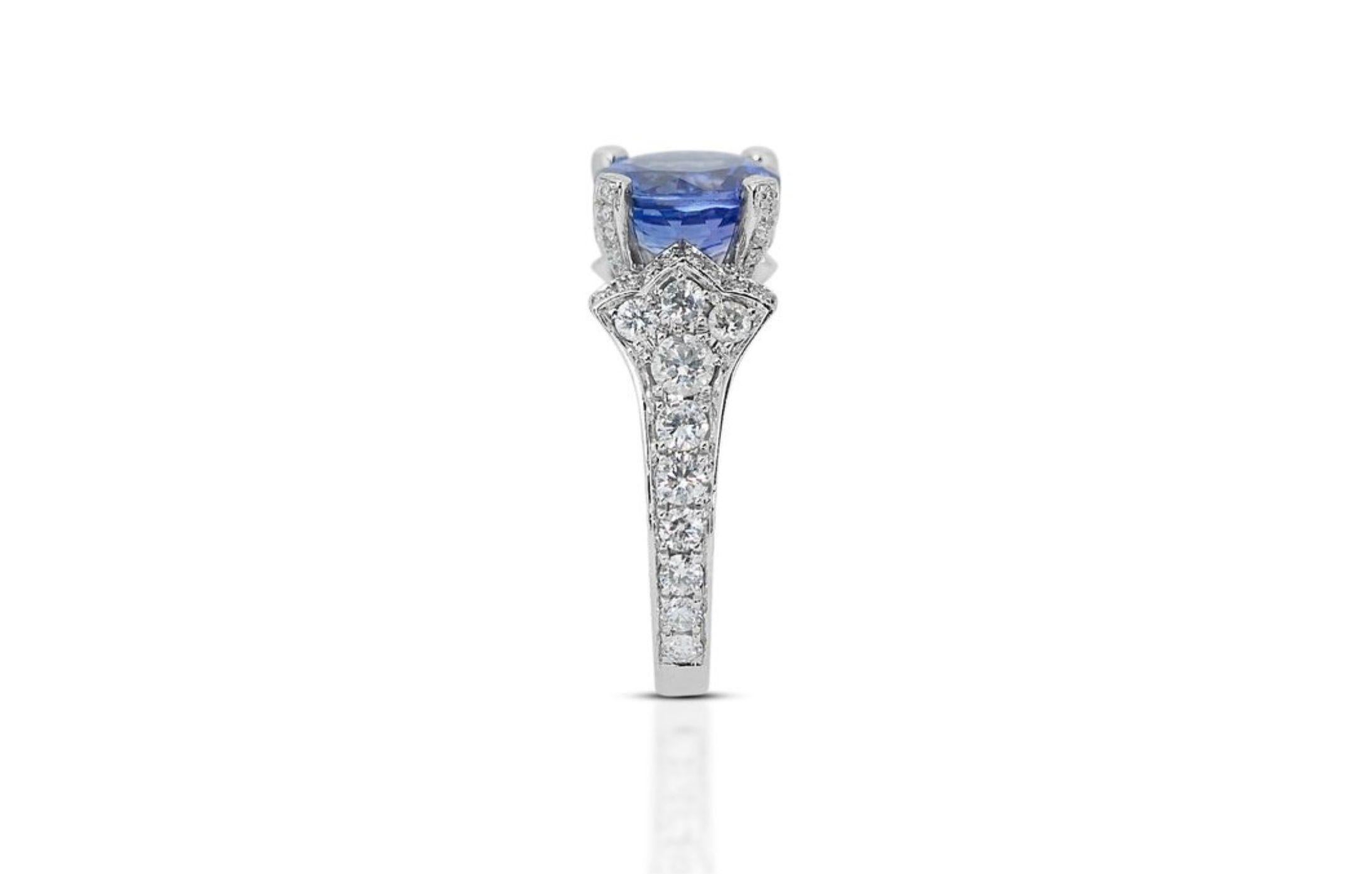 Women's Captivating 5.19 total carat of Tanzanite and Natural Diamond Ring