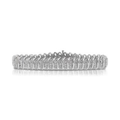 Captivating 6.02ct Diamonds Bracelet in 14k White Gold - IGI Certified