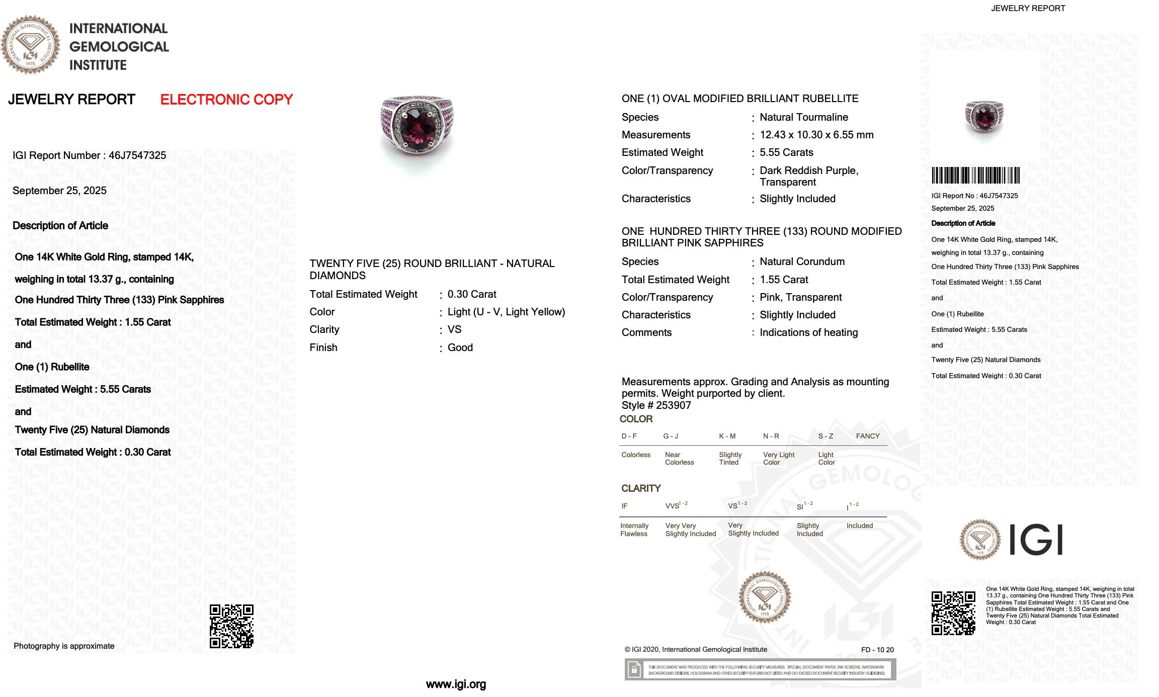 De las mujeres Cautivador Anillo de Cóctel de Rubelita, Zafiros y Diamantes de 7,40 ct en venta