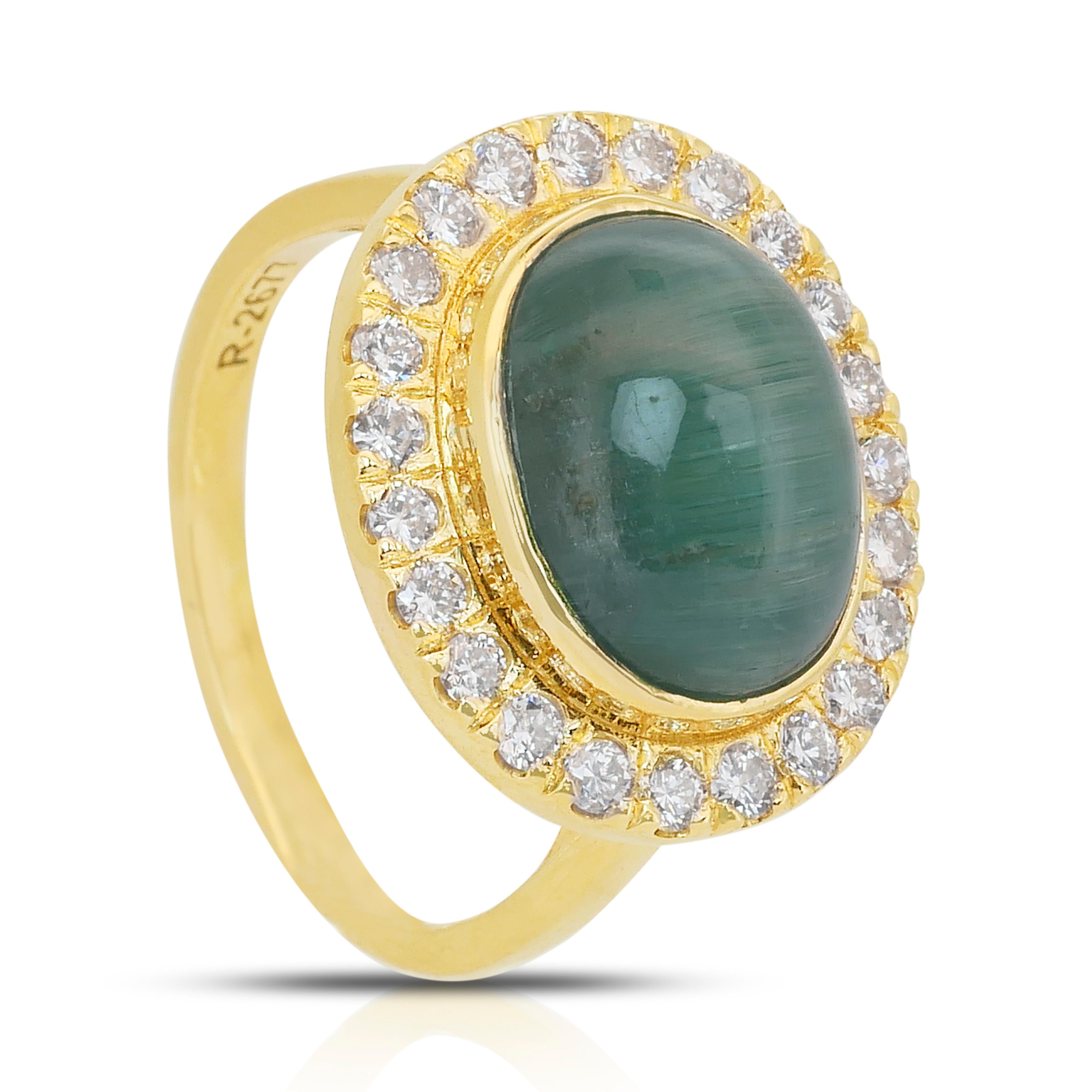 Captivant bague cocktail en or jaune 18 carats avec tourmaline de 7,82 carats et diamants en vente 3