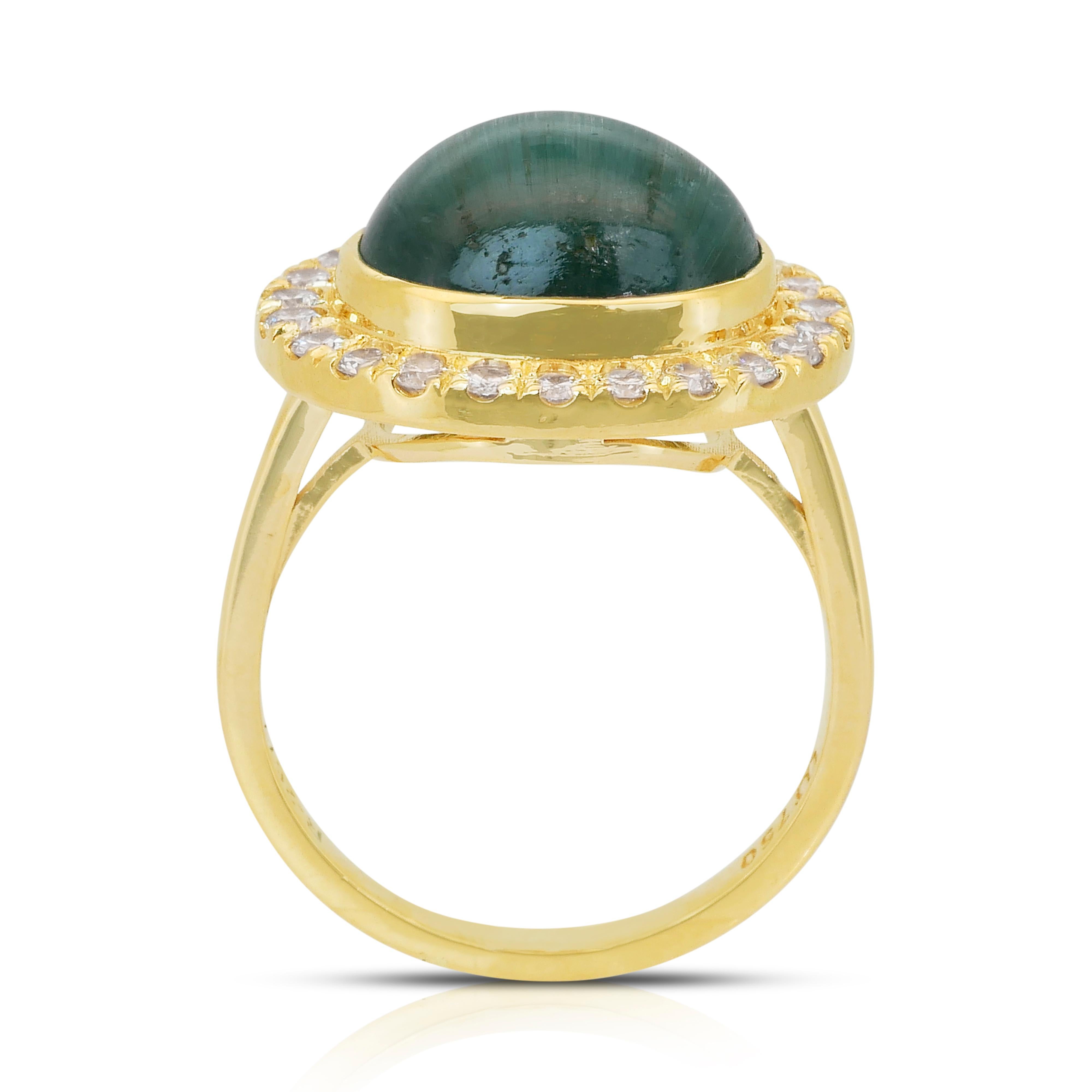 Captivant bague cocktail en or jaune 18 carats avec tourmaline de 7,82 carats et diamants en vente 4