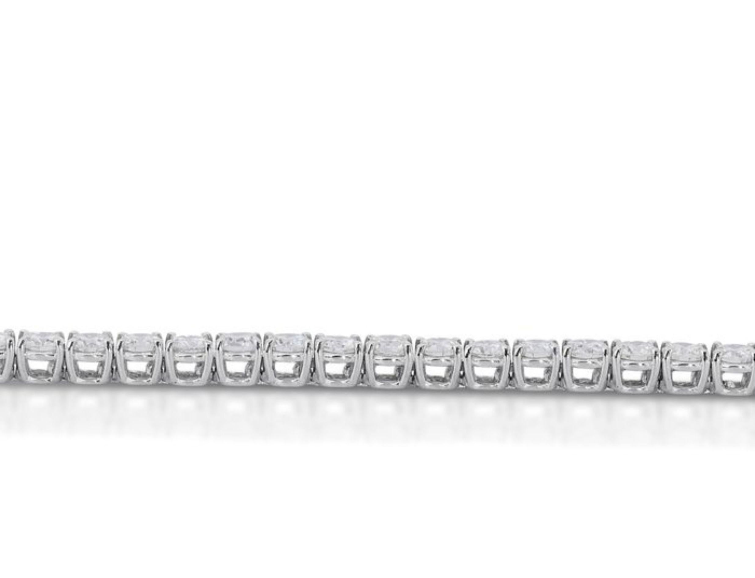Captivating 8.11ct Round Brilliant Diamond Bracelet in 14K White Gold 1