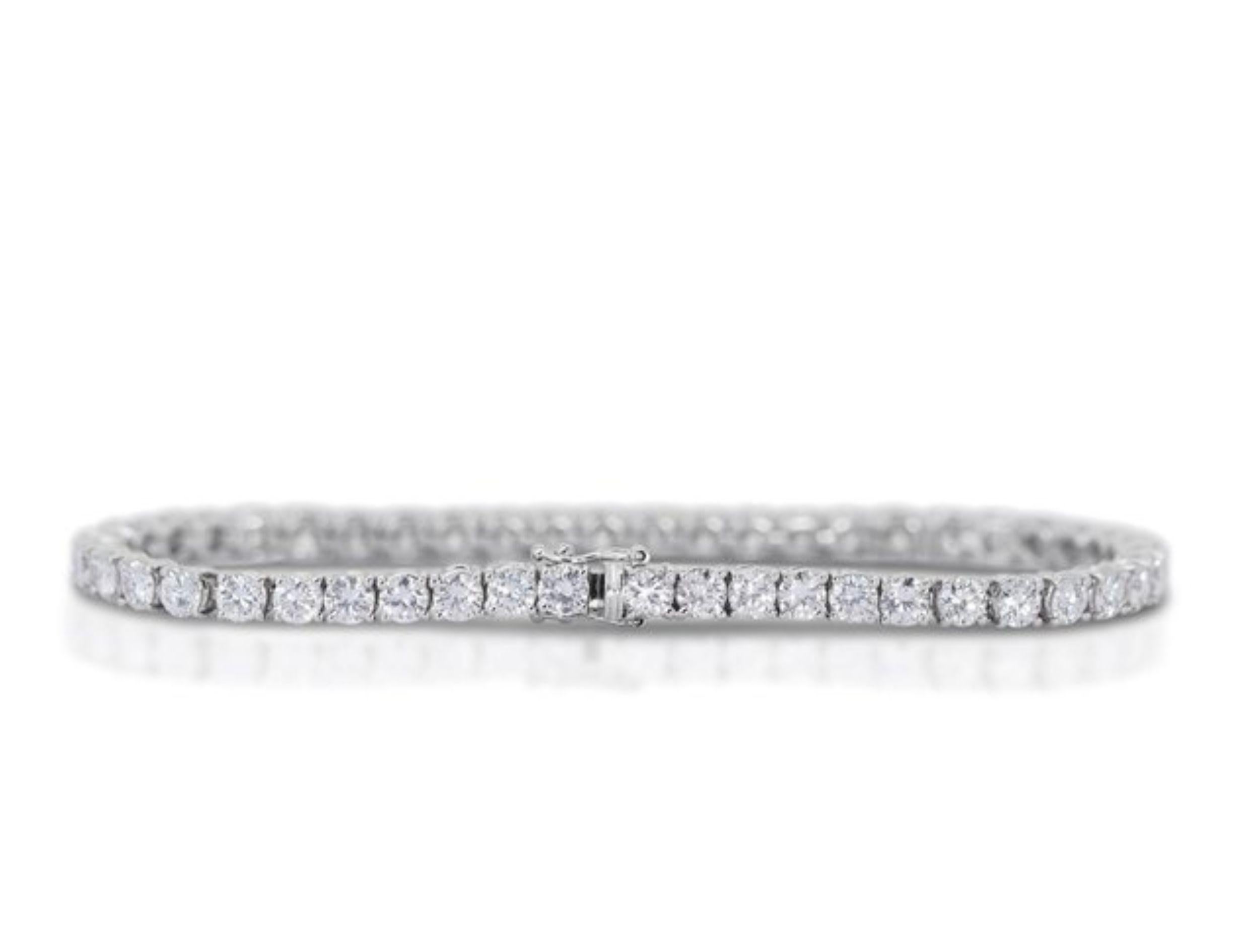 Captivating 8.11ct Round Brilliant Diamond Bracelet in 14K White Gold 3
