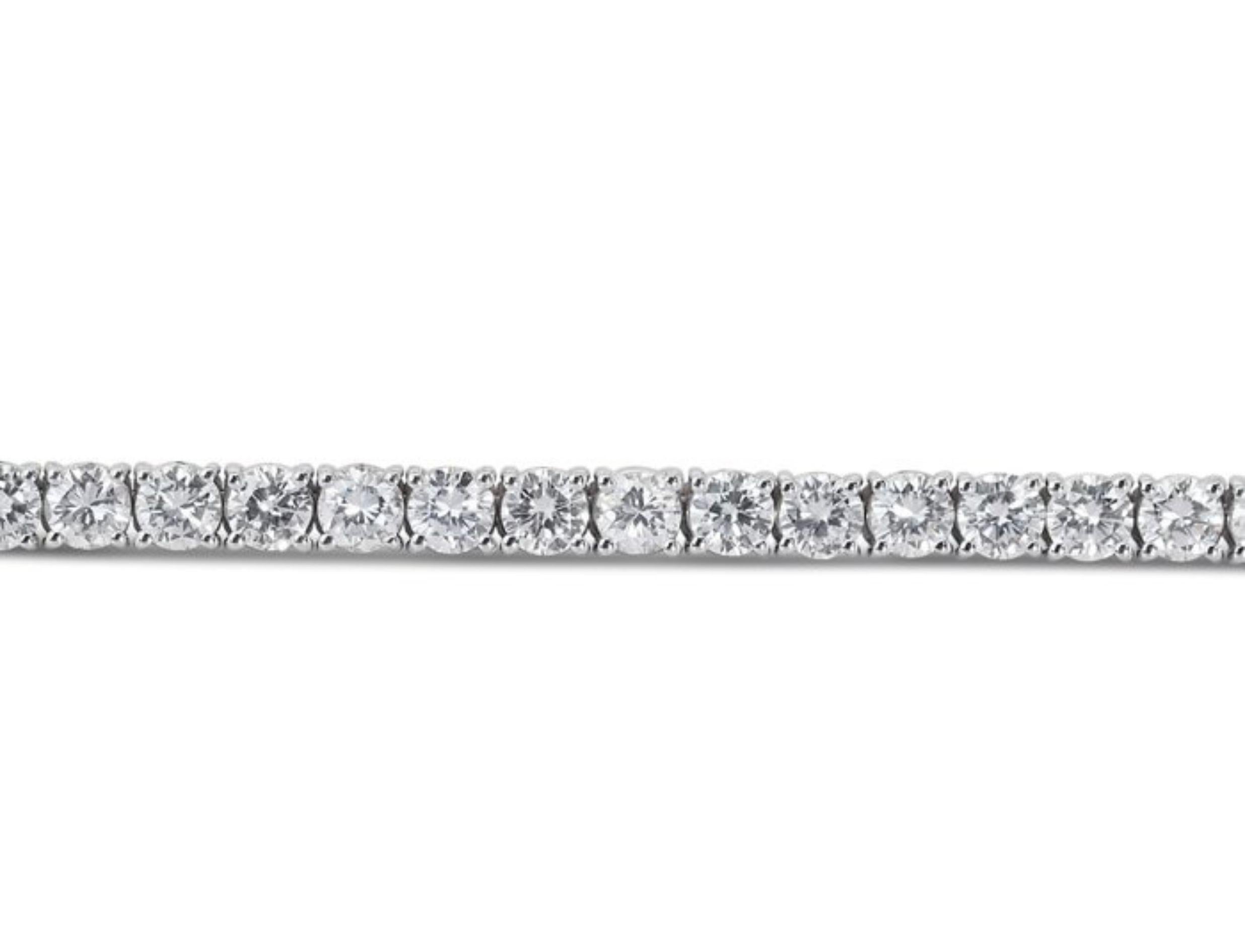 Captivating 8.11ct Round Brilliant Diamond Bracelet in 14K White Gold 4