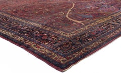 Captivating Antique Persian Mashhad Gallery Rug in Jewel Tone Colors