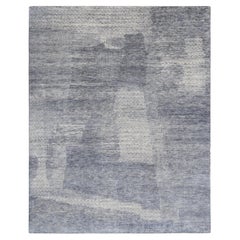 Captivating Blue Textured Wool Rug 8'x10'