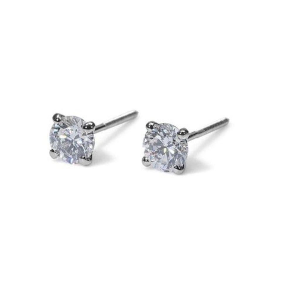 Round Cut Captivating Brilliance: 2ct D VVS1 Round Brilliant Diamond Earrings For Sale