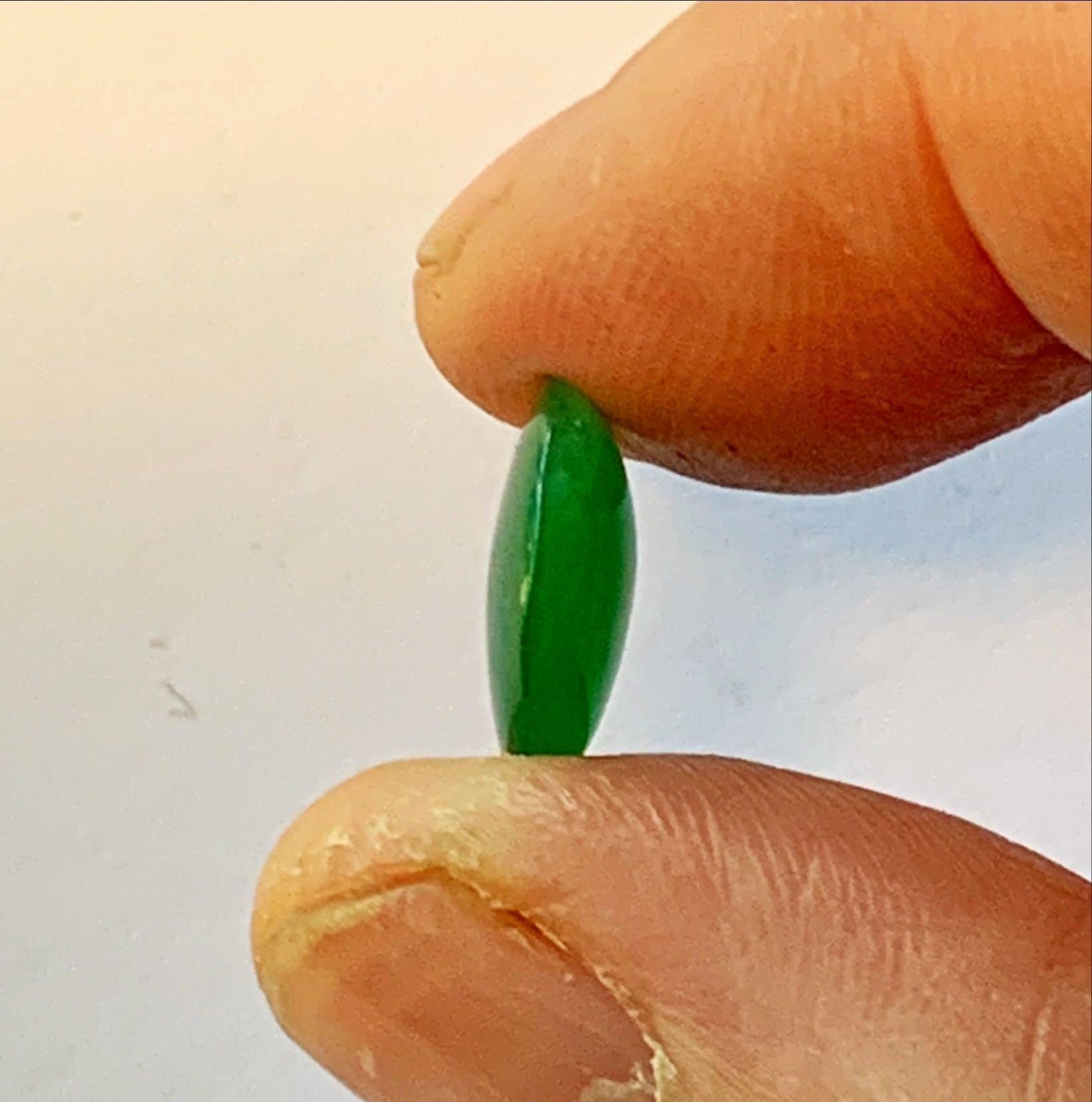 Grüner Rokan Myanmar Jadeit aus Myanmar  5,90 ct Typ A: #13 für Damen oder Herren