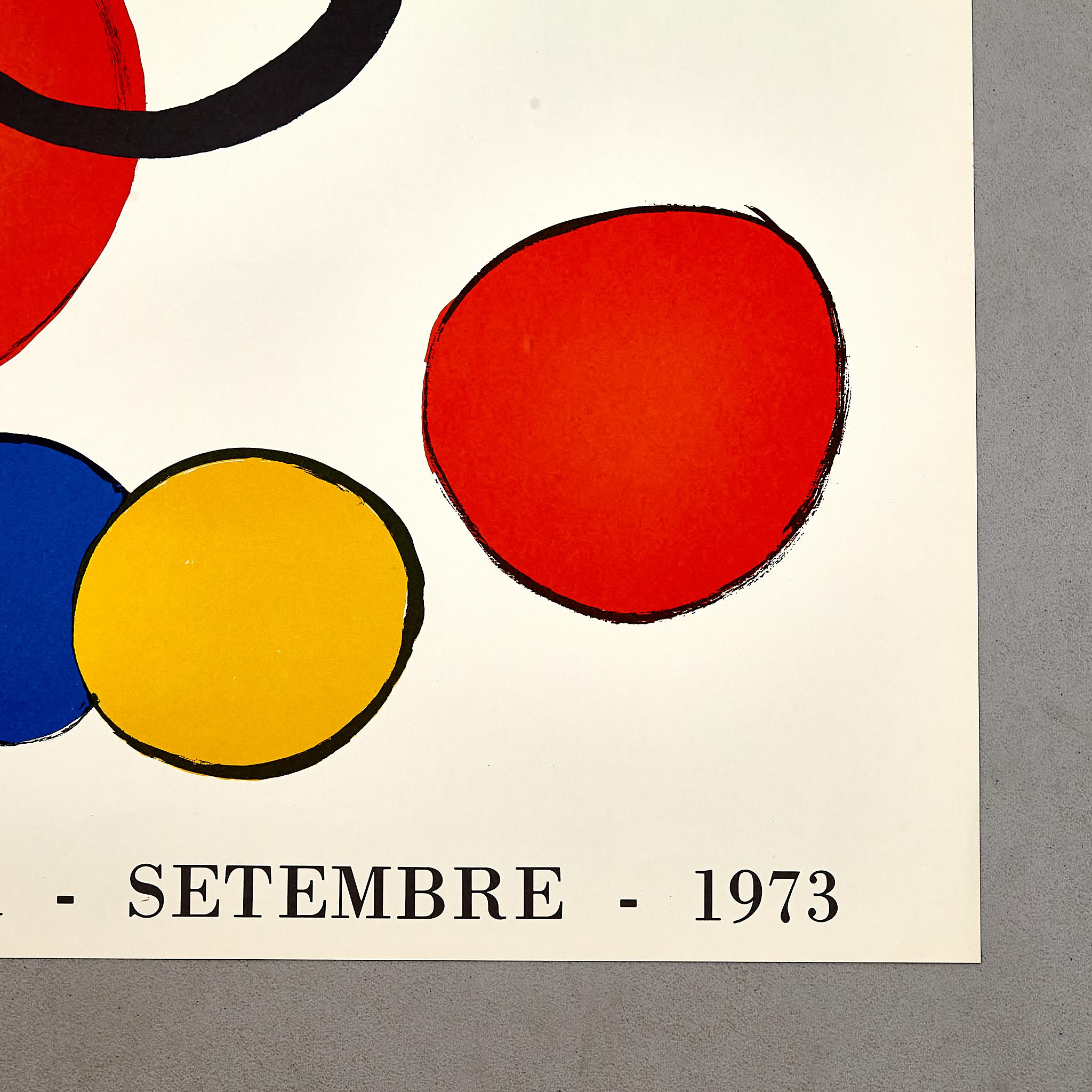 Mid-Century Modern Captivating Calder Art: Original 1973 Sala Gaspar Exhibition Poster  For Sale