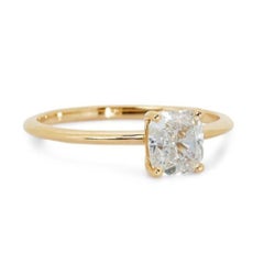 Cojín Cautivador: Anillo de diamantes en cojín de 1,02 ct G IF