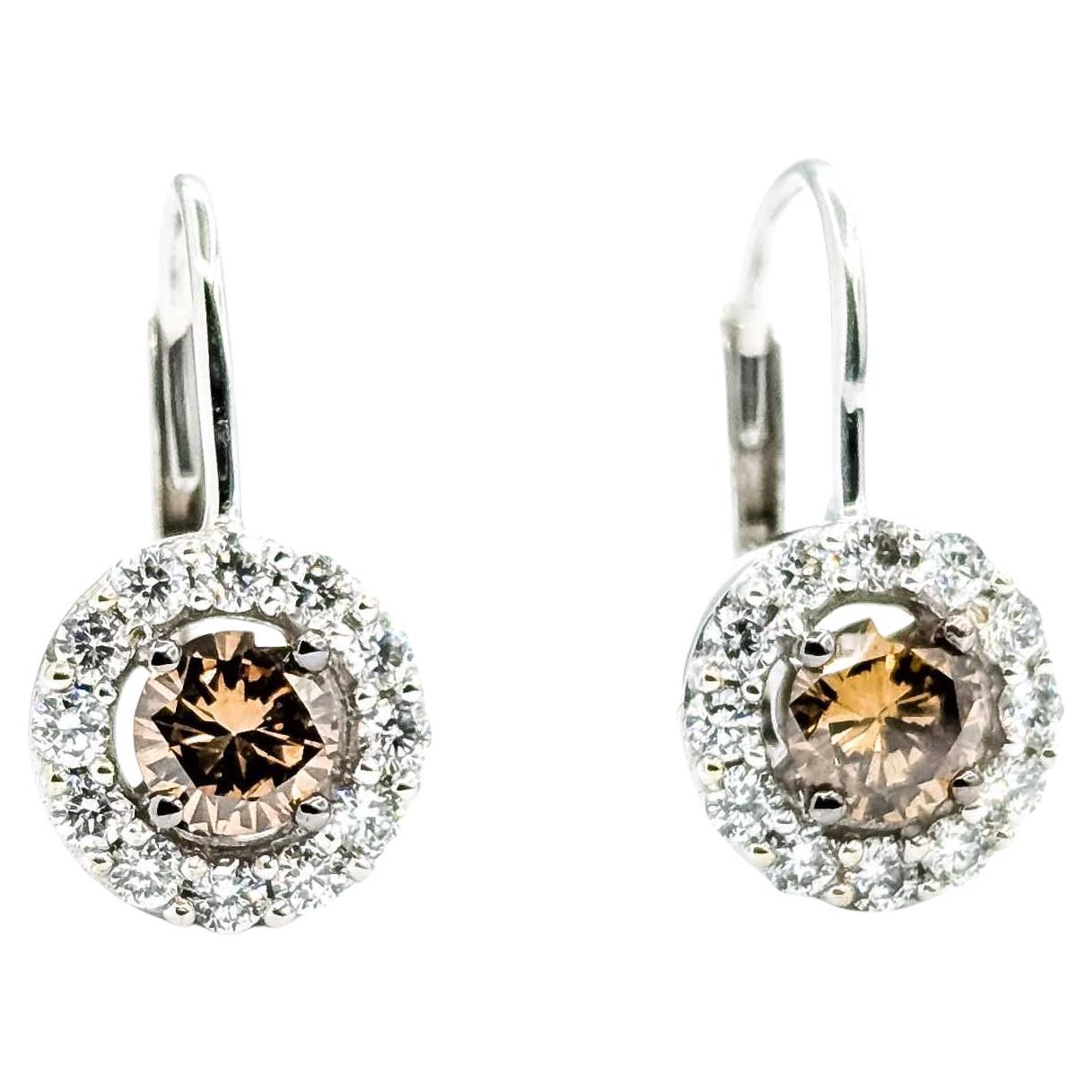 Captivating Diamond-Encrusted LeVian Earrings in 14k White Gold