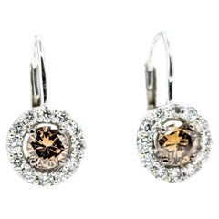Captivating Diamond-Encrusted LeVian Earrings in 14k White Gold
