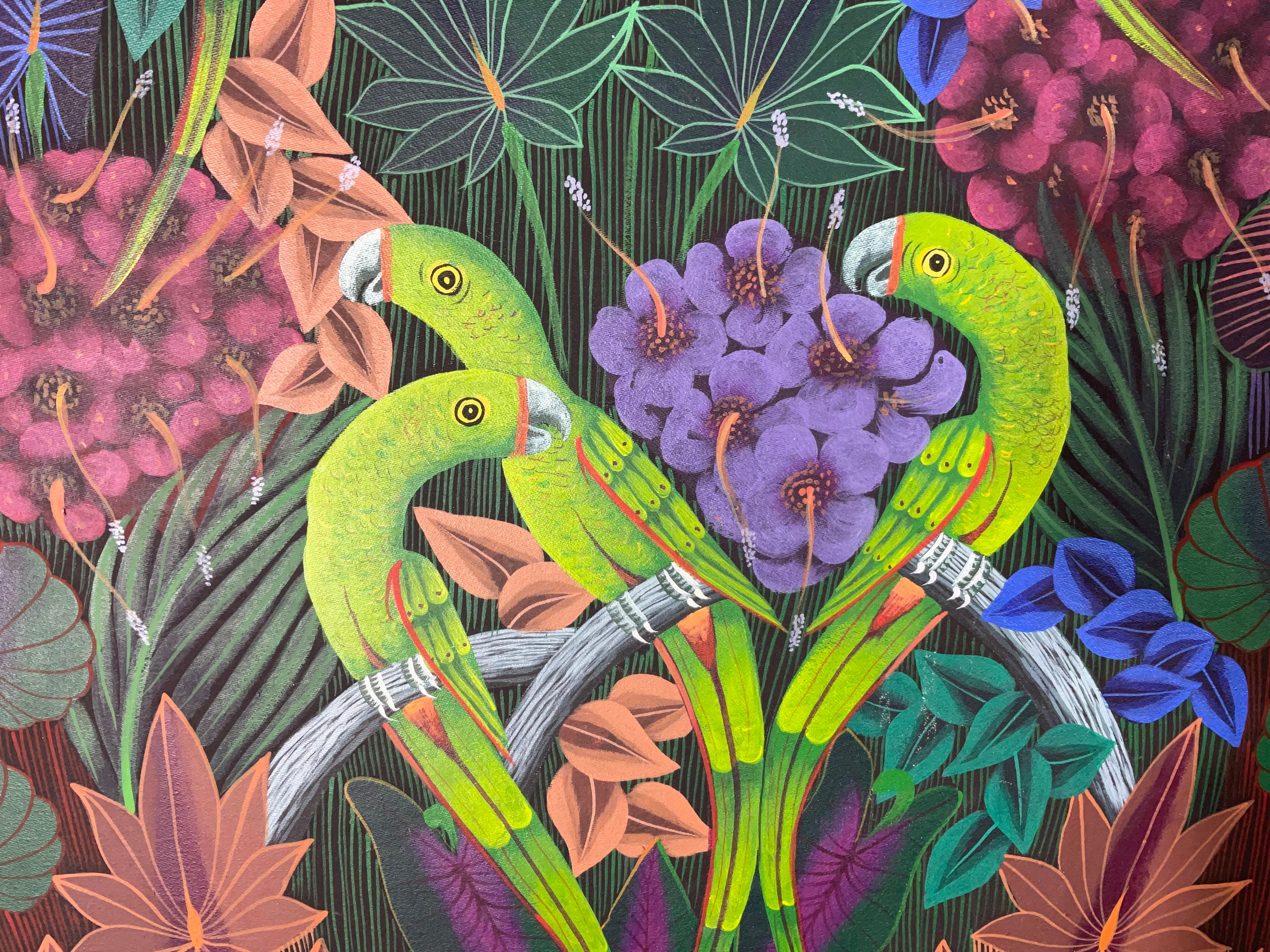 Cautivadora pintura acrílica haitiana: 