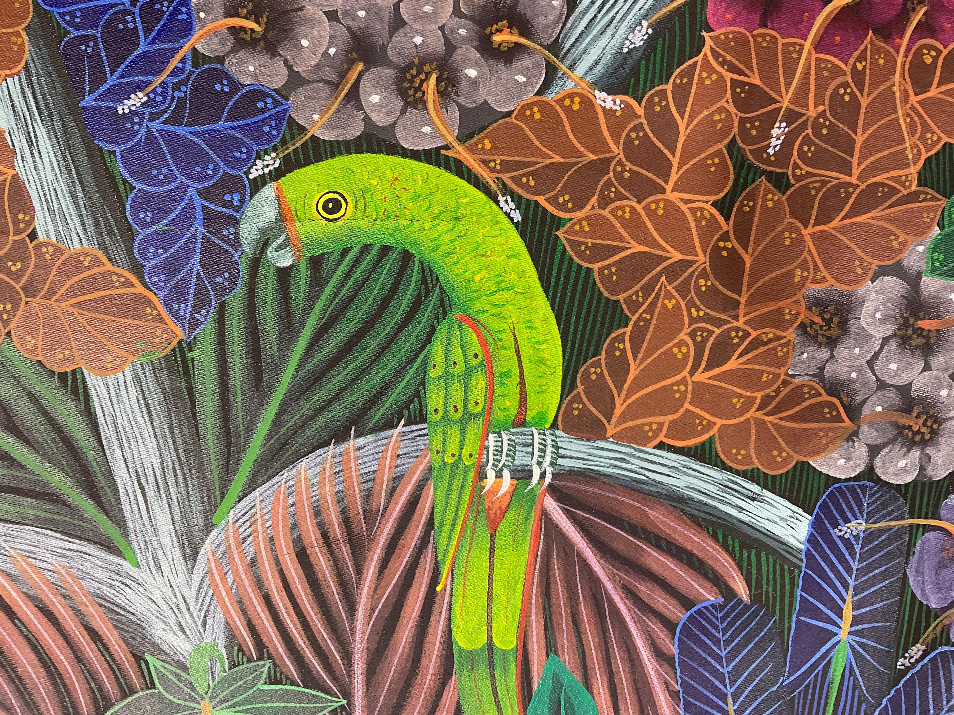 Cautivadora pintura acrílica haitiana: 