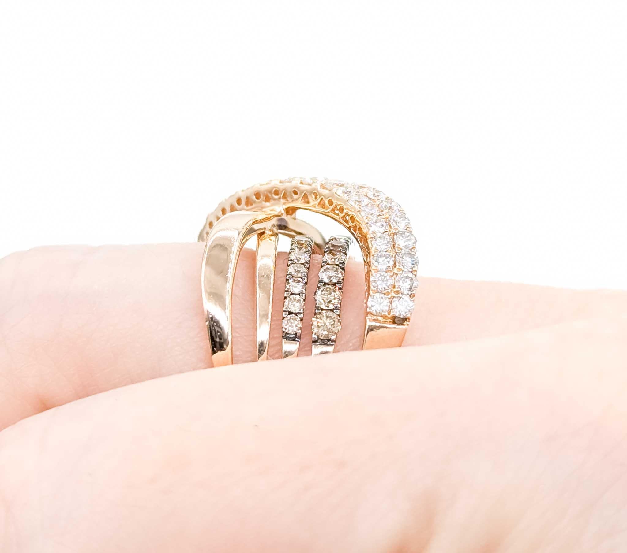 Accattivante anello LeVian con diamante in oro rosa 14k in vendita 5