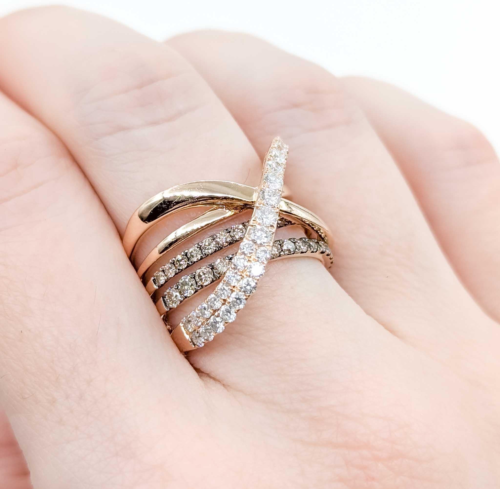 Accattivante anello LeVian con diamante in oro rosa 14k in vendita 6