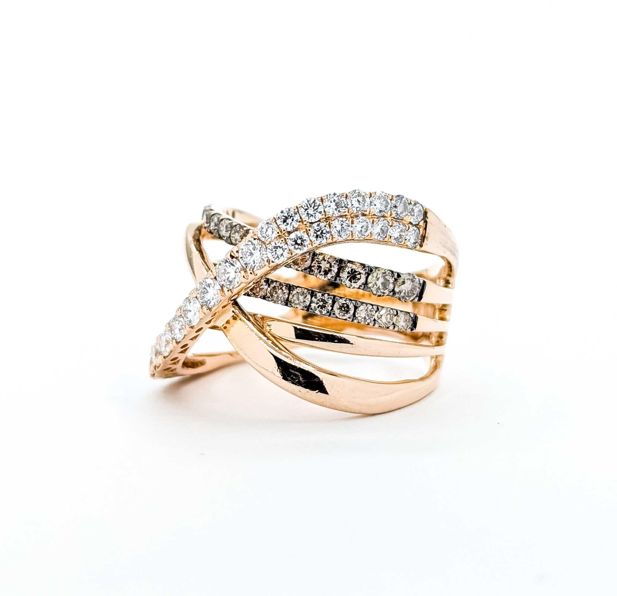 Contemporaneo Accattivante anello LeVian con diamante in oro rosa 14k in vendita