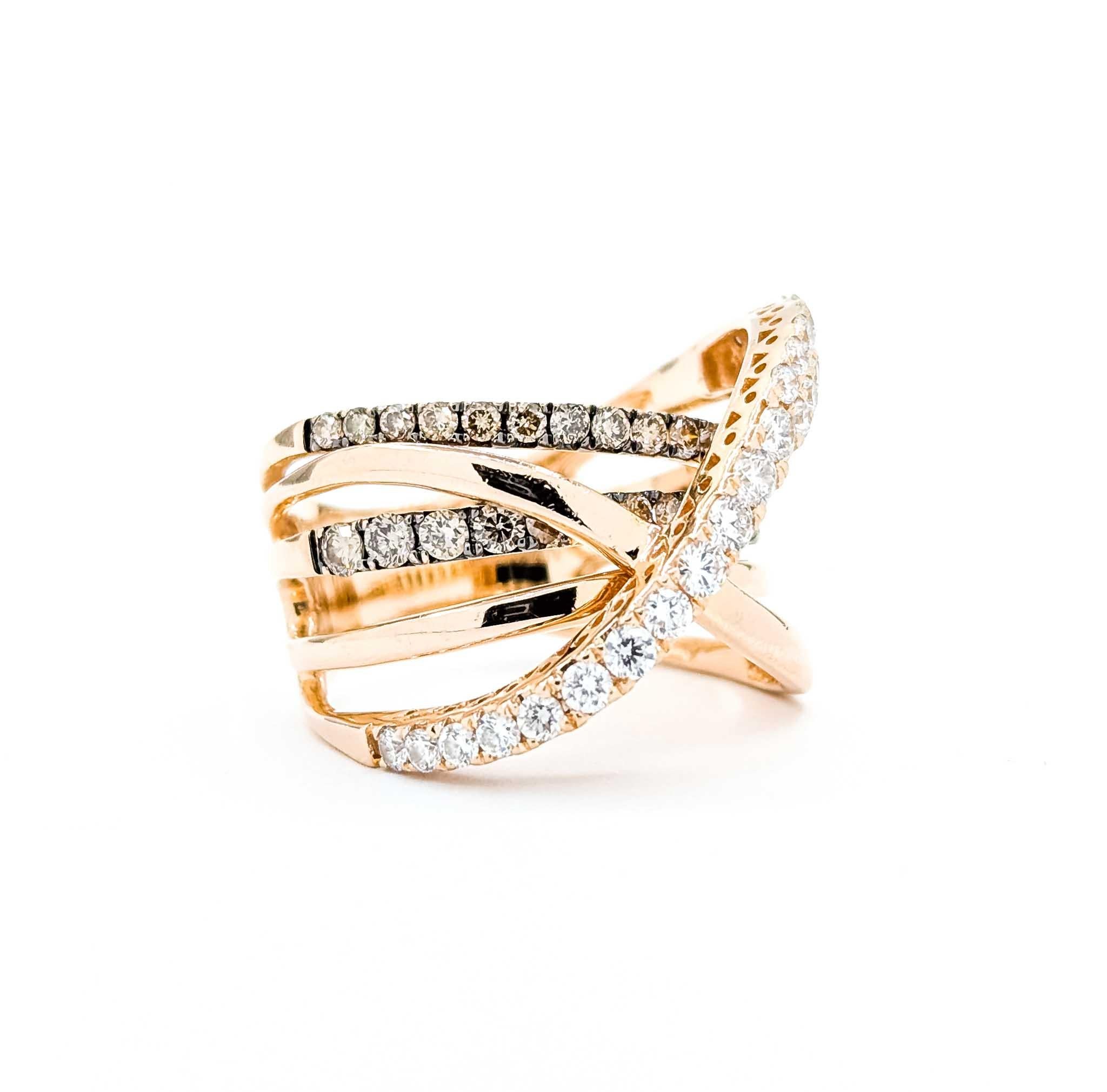Accattivante anello LeVian con diamante in oro rosa 14k in vendita 1