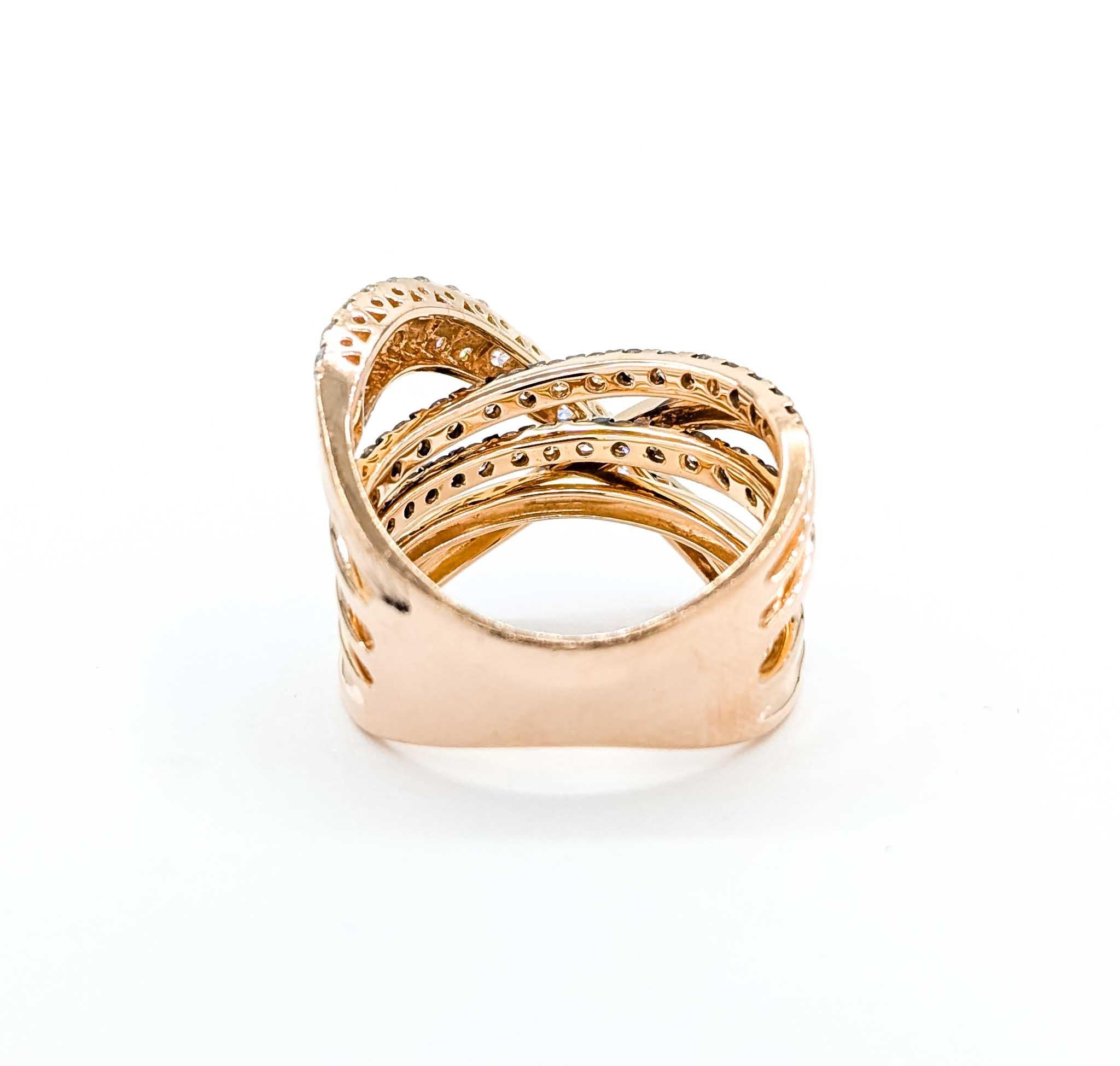 Accattivante anello LeVian con diamante in oro rosa 14k in vendita 3