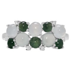 Cautivador Anillo de Declaración con Multipiedras y Diamantes de 0,03 ct en Platino Cautivador Anillo de Declaración con Multipiedras y Diamantes de 0,03 ct en Platino