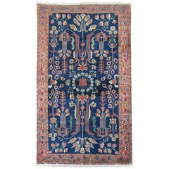 Accattivante tappeto Sarouk persiano blu navy