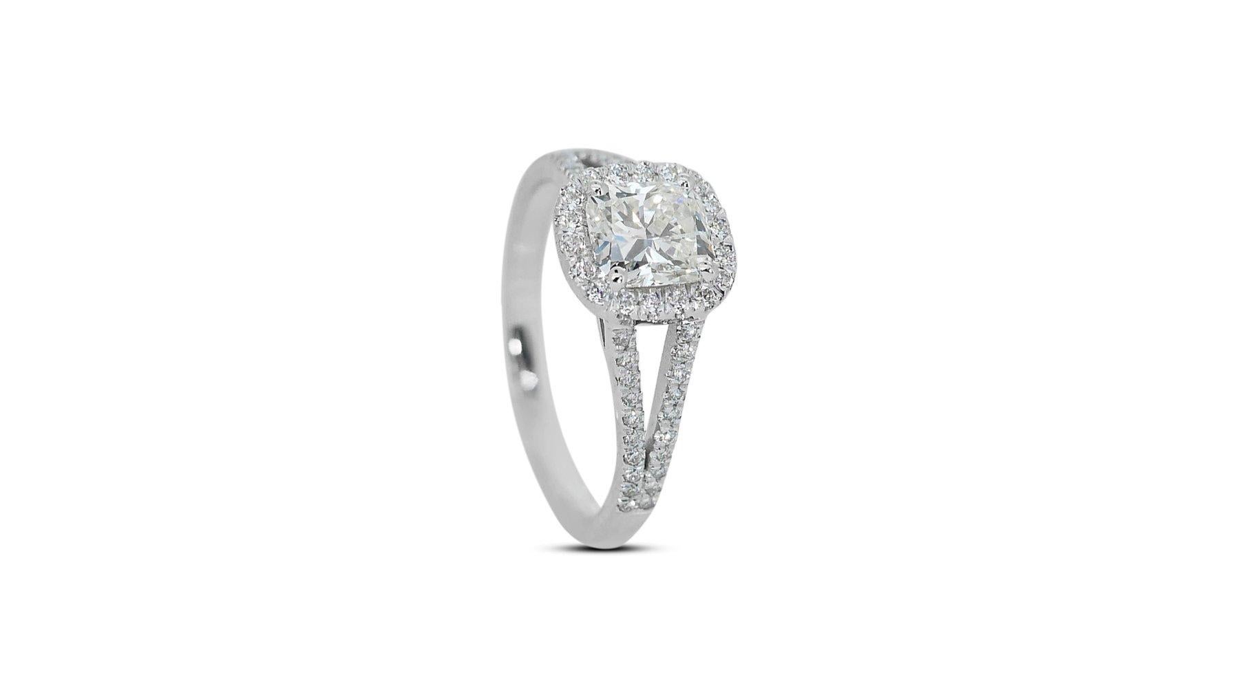 Captivating Ring features a Dazzling 1.01 carat cushion cut Natural Diamond 2