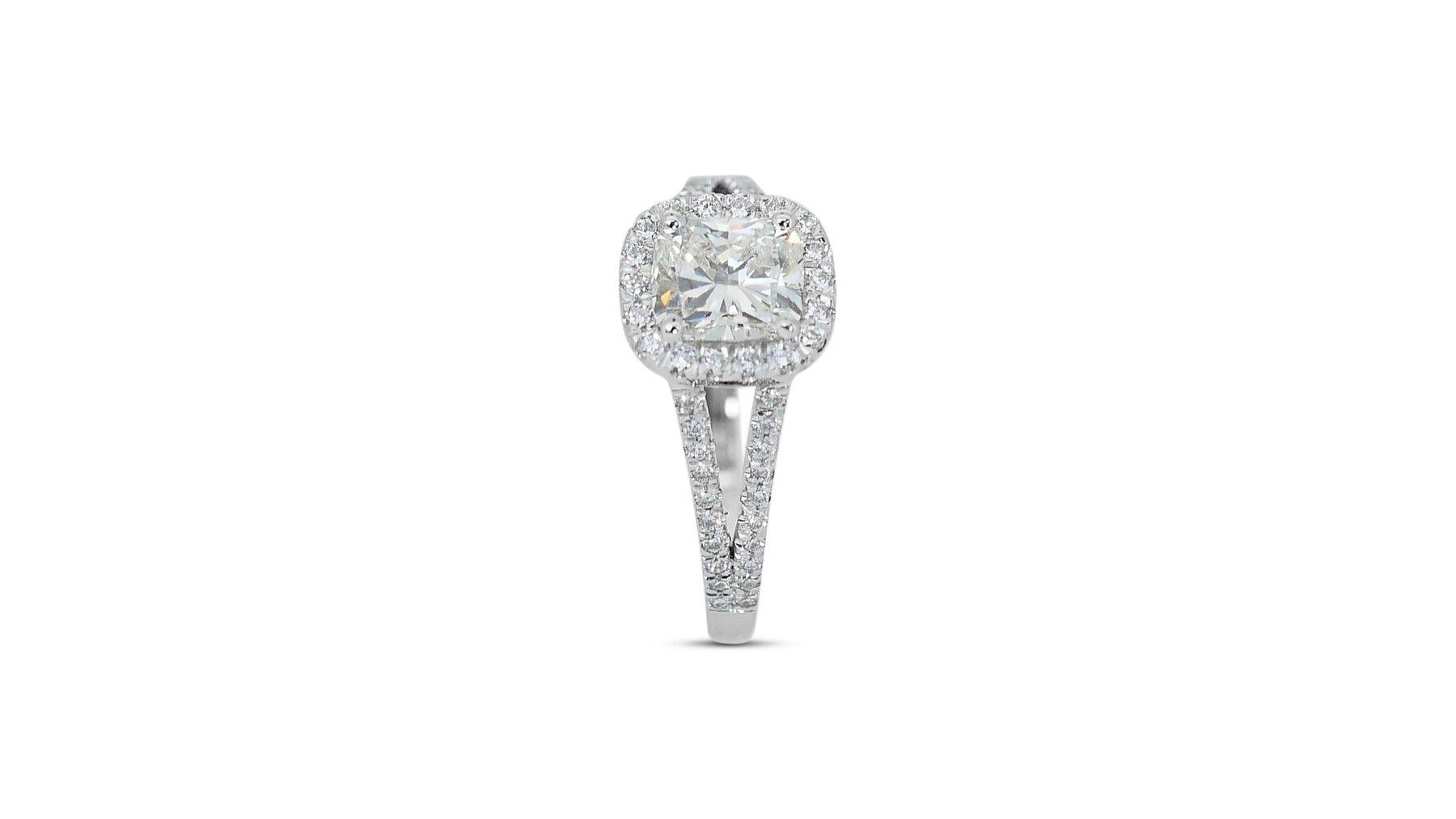Captivating Ring features a Dazzling 1.01 carat cushion cut Natural Diamond 3