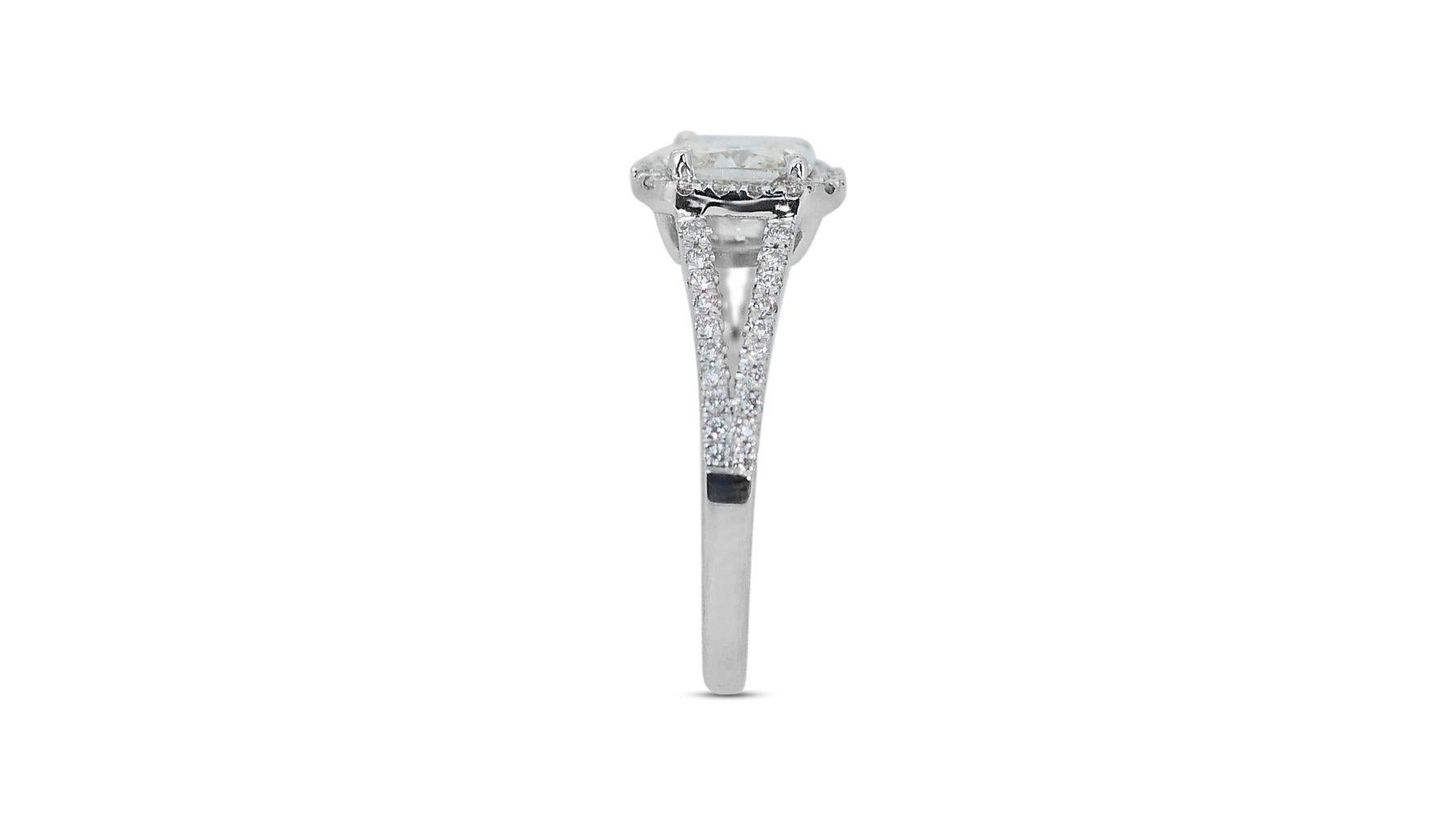 Captivating Ring features a Dazzling 1.01 carat cushion cut Natural Diamond 4
