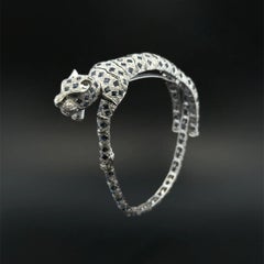 Captivating Sapphire and Diamond Gold Panther Bracelet Fine Estate Jewelry