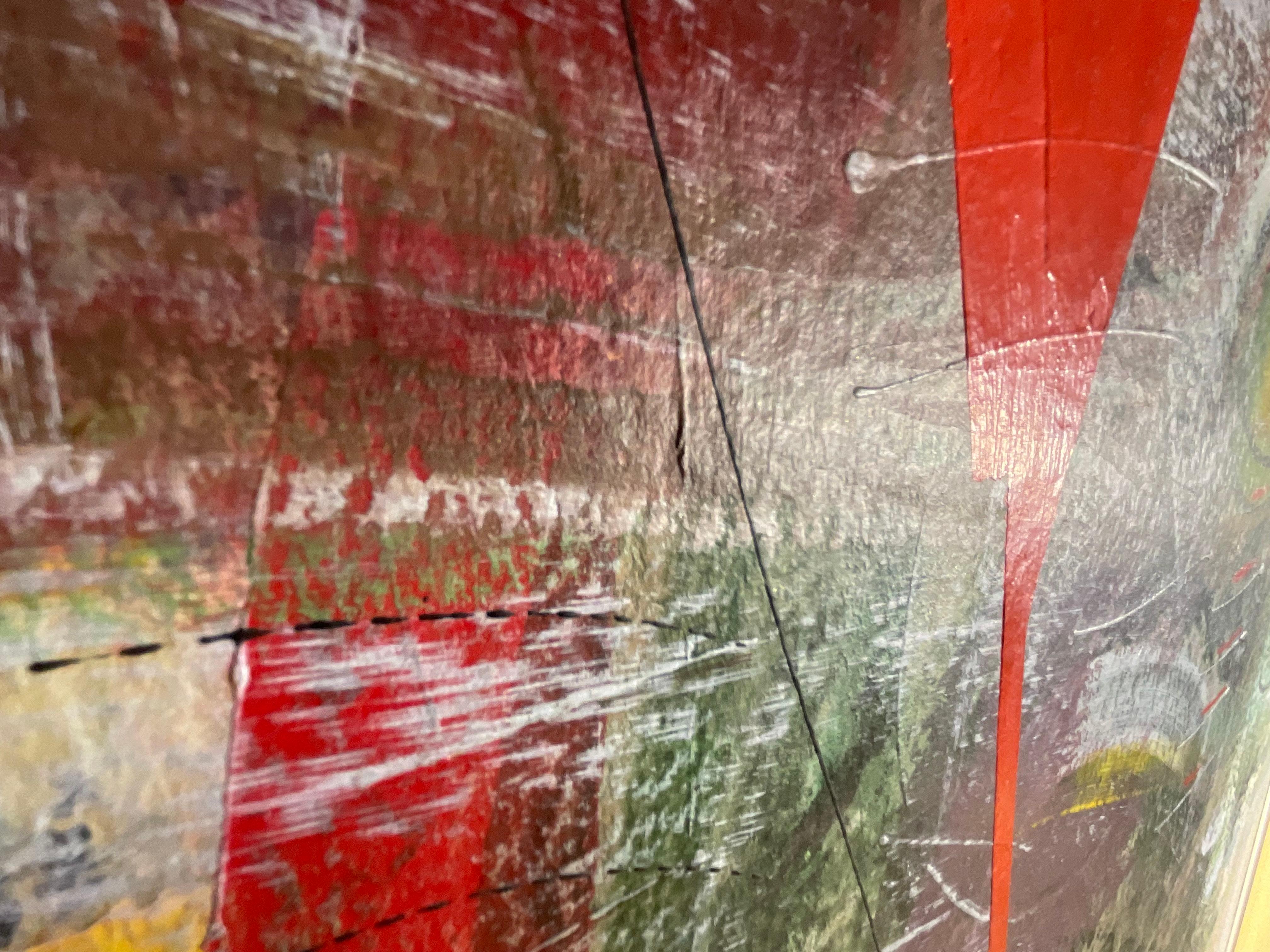 Fesselnde Vintage signiert abstrakte Expressionist Acrylgemälde im Angebot 4
