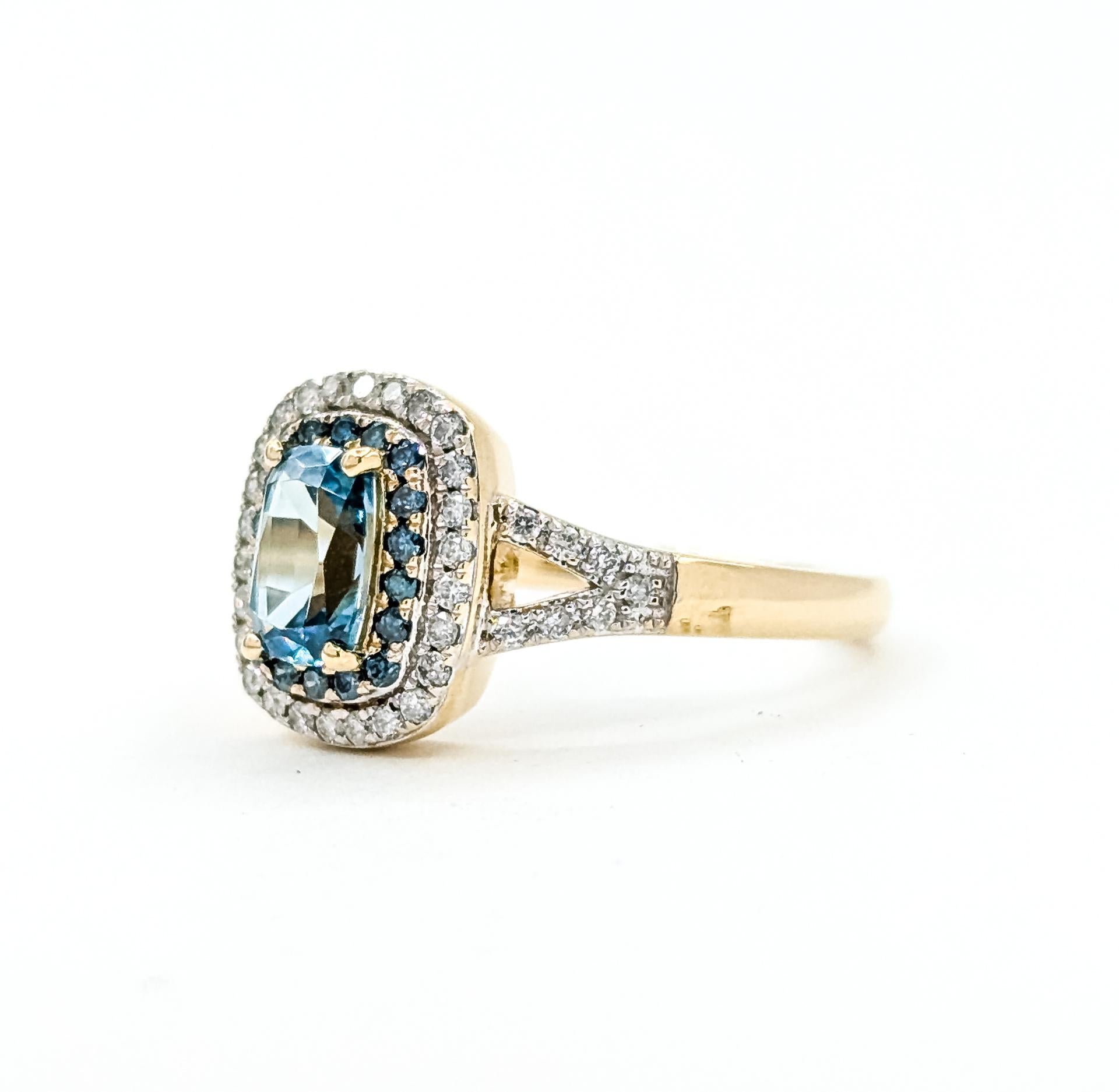 Contemporain Bague double halo en zircon et diamant en 14k en vente