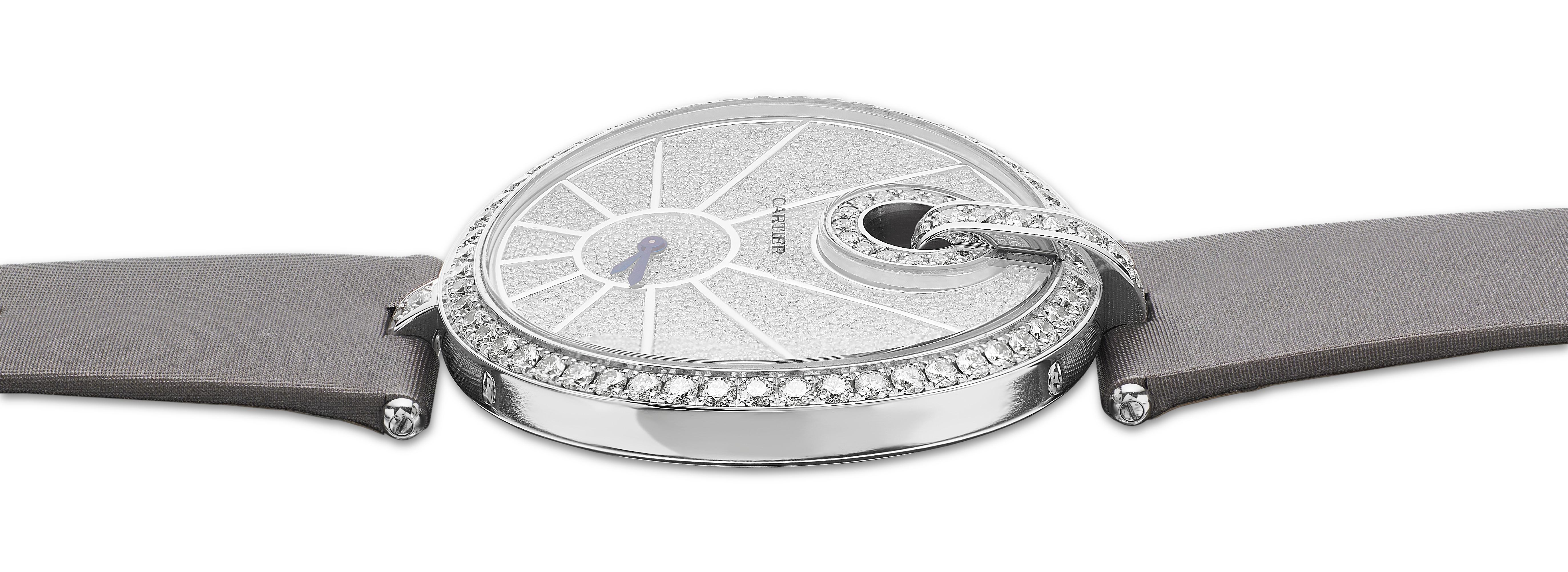 Round Cut Captive de Cartier Watch White Gold Diamond, High Jewelry Extra Large