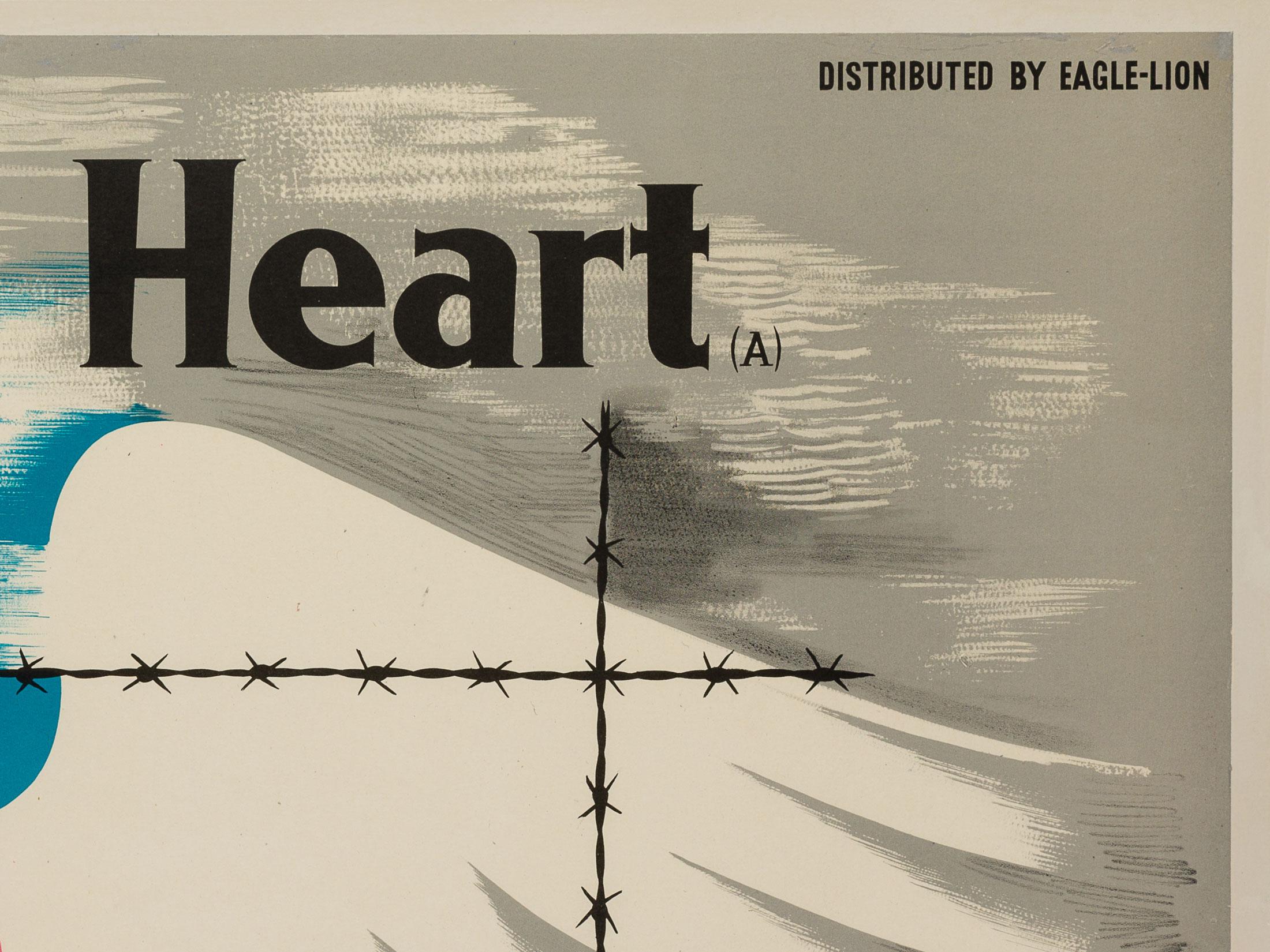 Linen Captive Heart Original Premiere Uk Film Poster, John Bainbridge, 1946