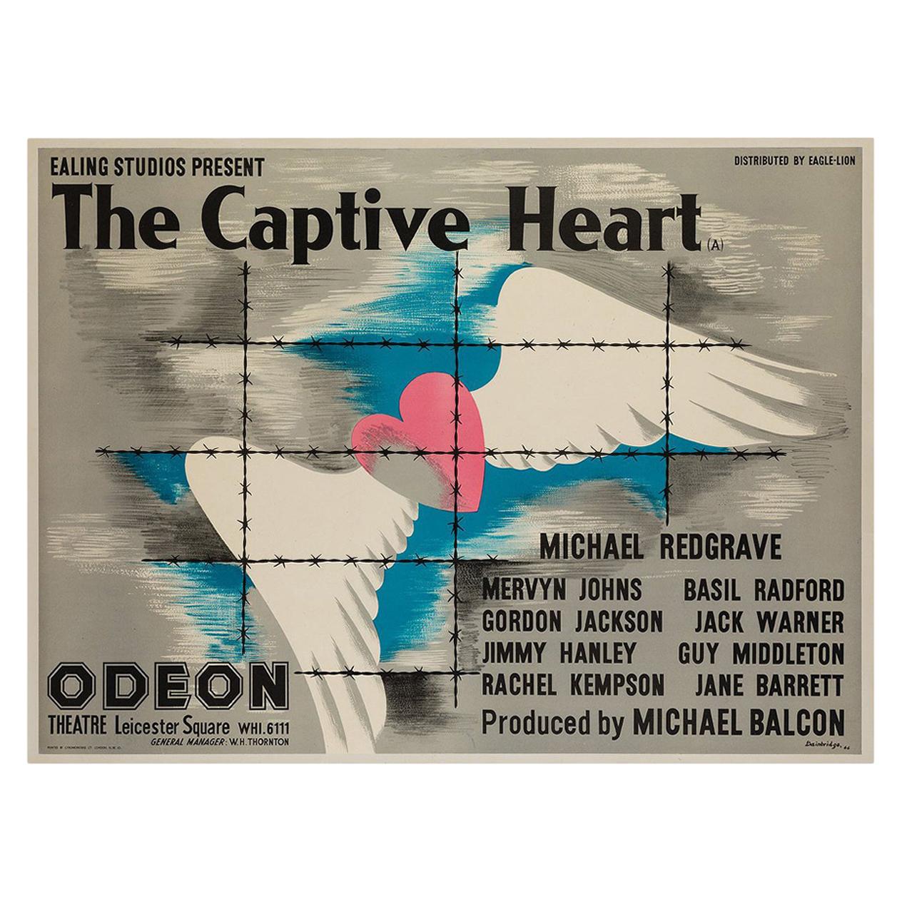 Affiche originale de la première du film britannique Captive Heart:: John Bainbridge:: 1946