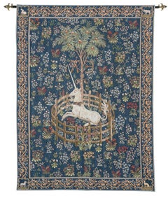 Captive Unicorn - Blue Loom Woven Tapestry - 3'9" x 2'10"