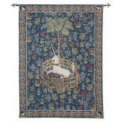 Captive Unicorn - Blue Loom Woven Tapestry - 3'9" x 2'10"