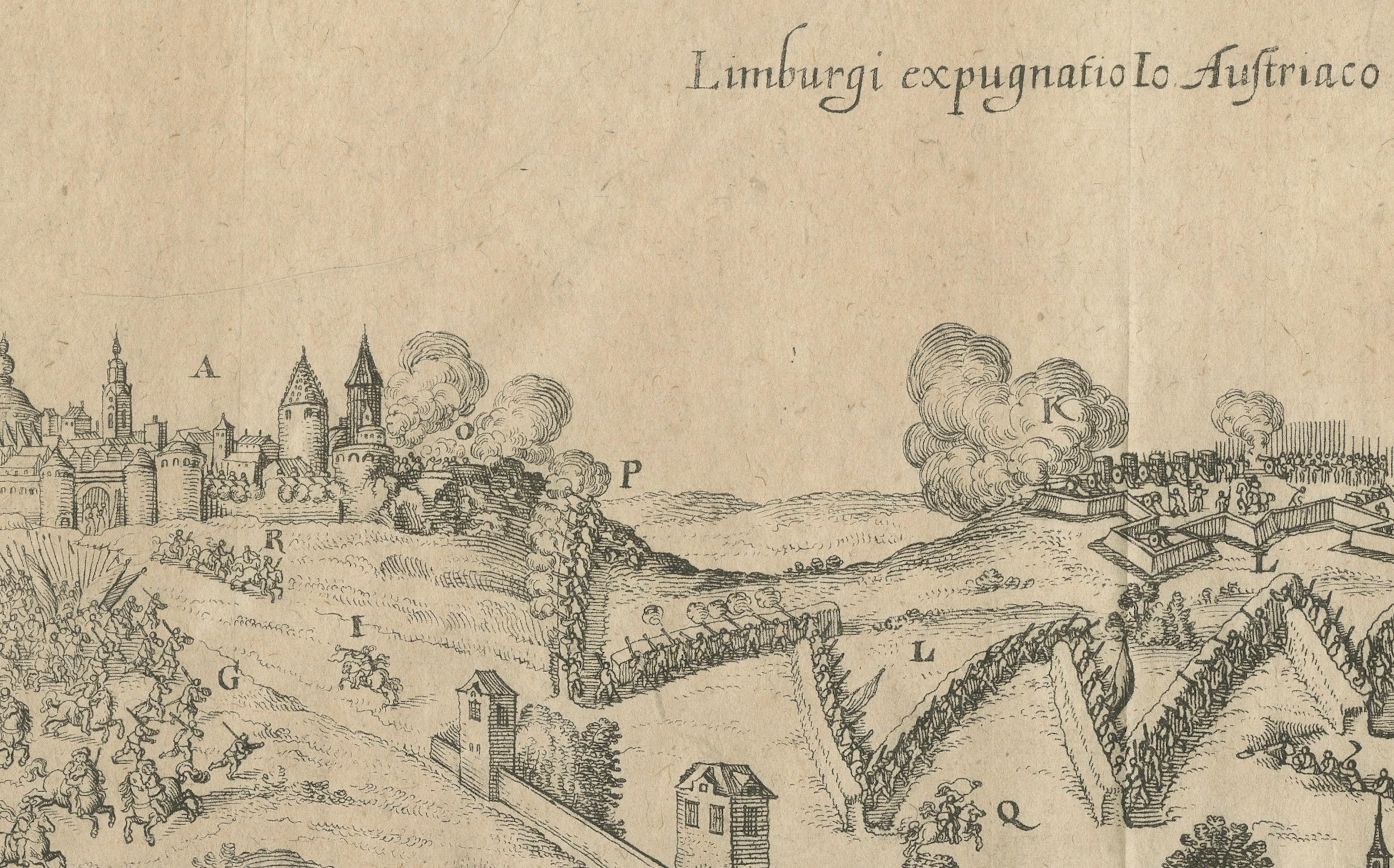 Capture of Limburg by Spanish Forces under Duke of Parma, 1578 - Engraving In Good Condition For Sale In Langweer, NL