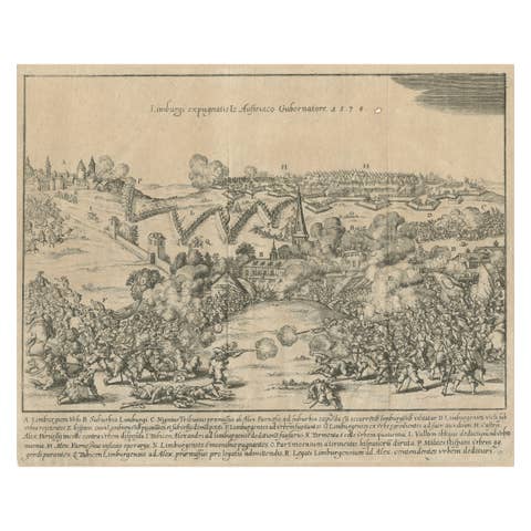 Capture of Limburg by Spanish Forces under Duke of Parma, 1578 - Engraving